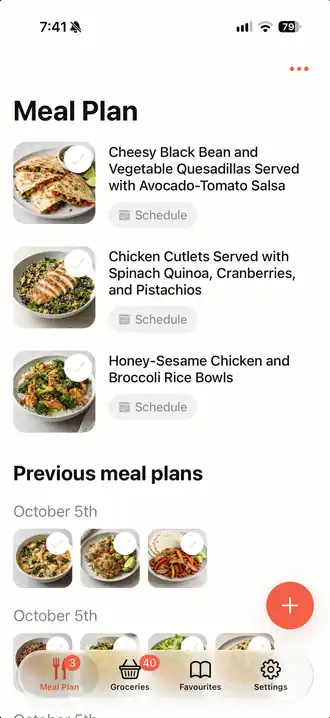 supperz meal plan on a phone